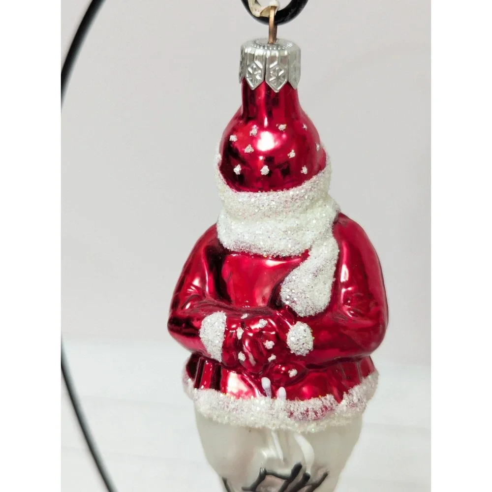 Vintage Ice Skate Child Victorian Blown Glass Ornament 5